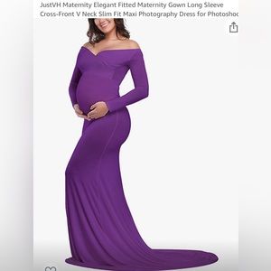 Maternity Photoshoot purple dress